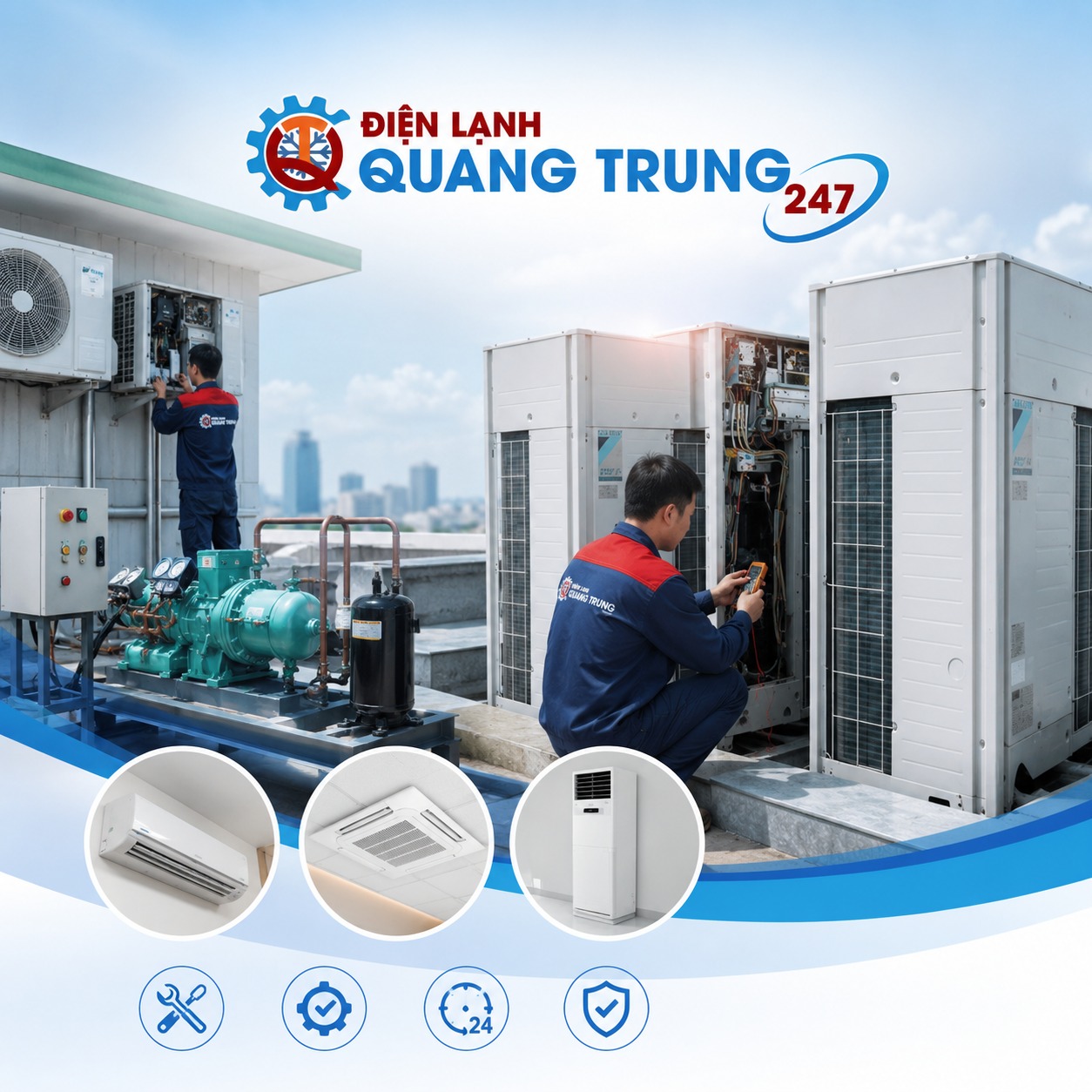 Dịch vụ điện lạnh Bình Dương Quang Trung 247