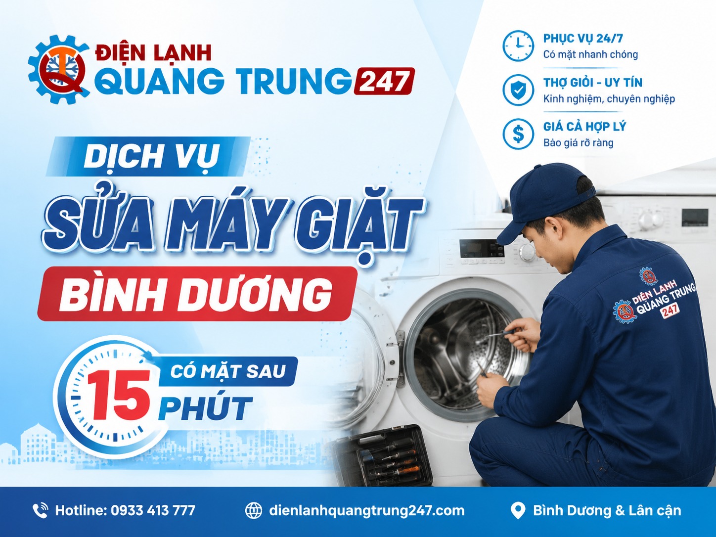 Dịch Vụ Sửa Máy Giặt Bình Dương Có Mặt Sau 15 Phút