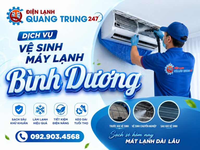Bảo dưỡng máy lạnh, bơm gas máy lạnh tại Bình Dương