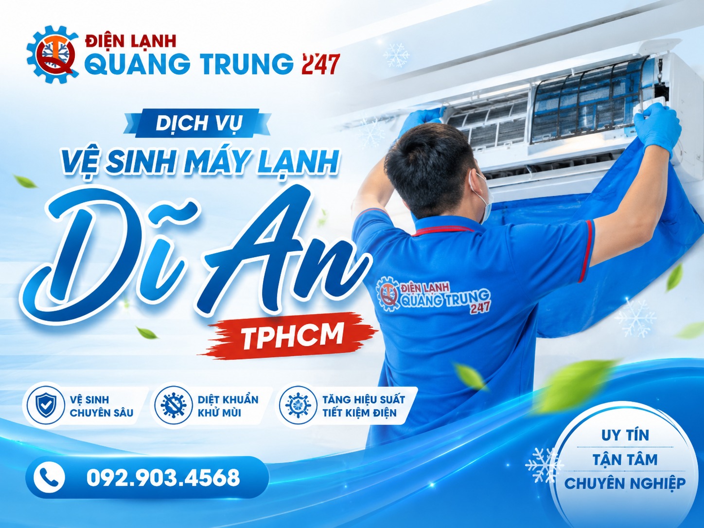 Dịch vụ vệ sinh máy lạnh Phường Dĩ An- TPHCM