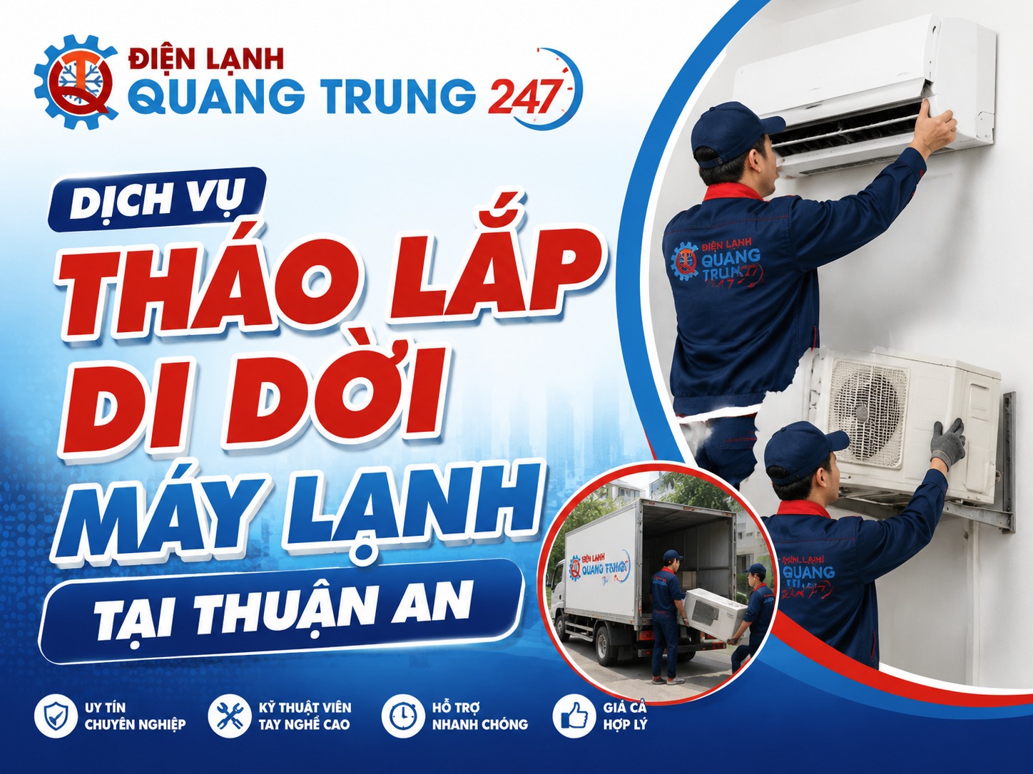 Tháo Lắp Di Dời Máy Lạnh Tại Thuận An