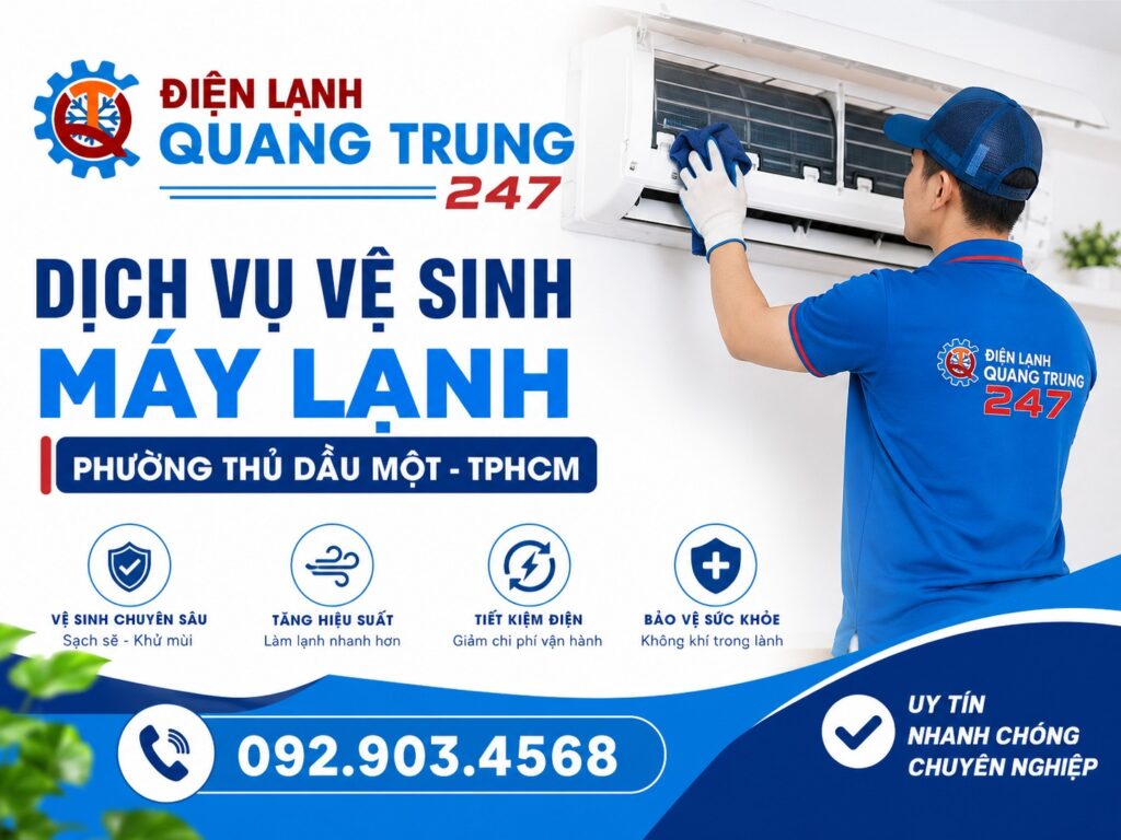 Dịch vụ vệ sinh máy lạnh, bơm sạc gas máy lạnh tại Thủ Dầu Một