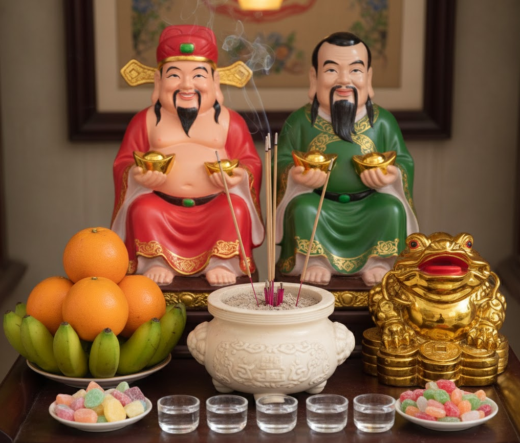  bàn thờ Thần Tài - Ông Địa được bài trí chuẩn phong thủy