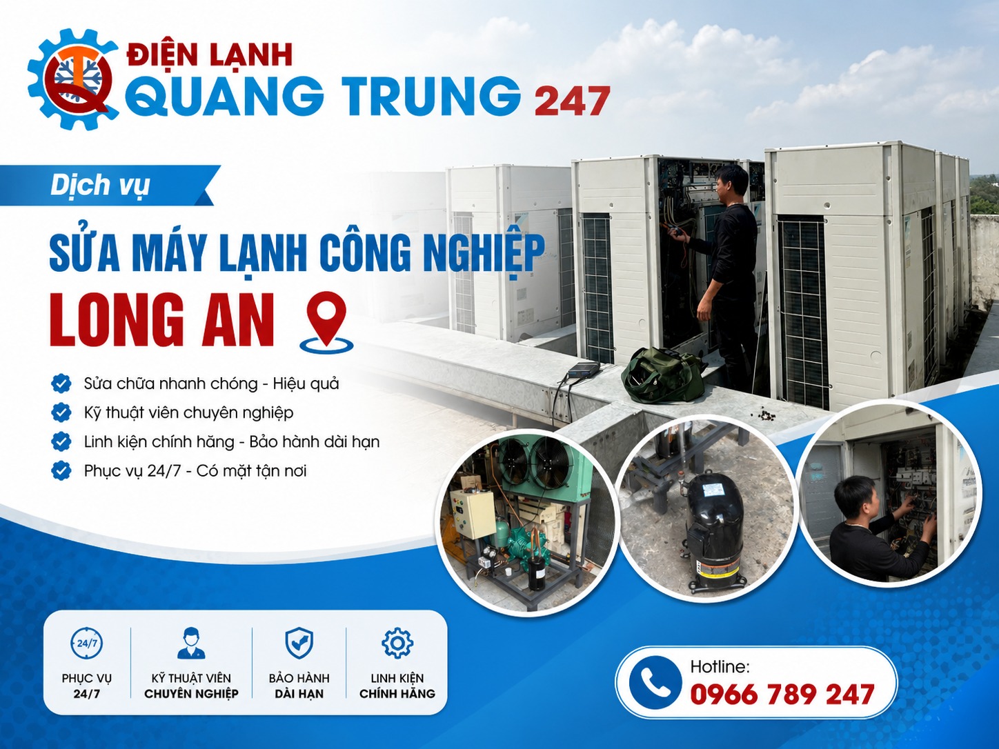 Sửa máy lạnh công nghiệp Long An