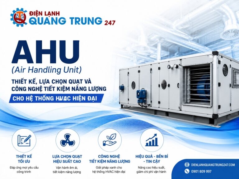 AHU Trong HVAC: Nguyên Lý Thiết Kế, Chọn Quạt và Tối Ưu Vận Hành