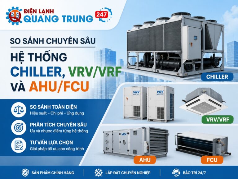 So Sánh Chuyên Sâu Hệ Thống Chiller, VRV/VRF và AHU/FCU